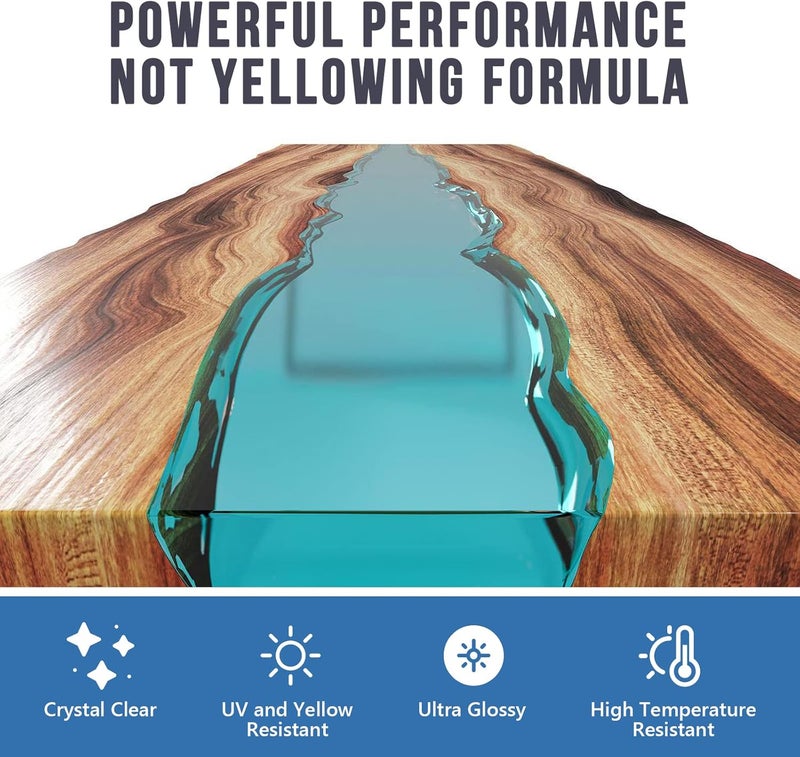 FUHITIM Epoxy Resin 1 Gallon - Crystal Clear Epoxy Resin Kit - Self-Leveling, High-Glossy, No Yellowing, No Bubbles Casting Resin Perfect for Crafts, Table Tops, DIY 1:1 Ratio - Image 3